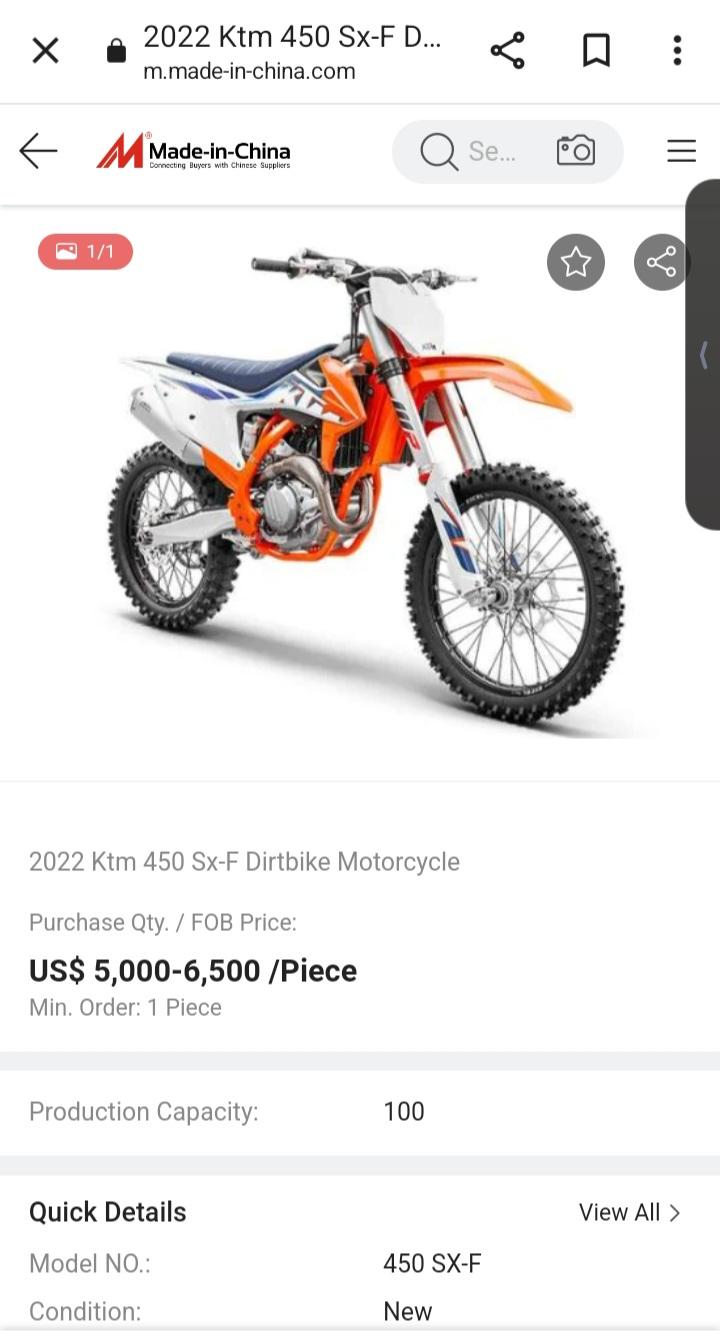 2022 KTM 450 at Made in China Info About Motorcycle Brands